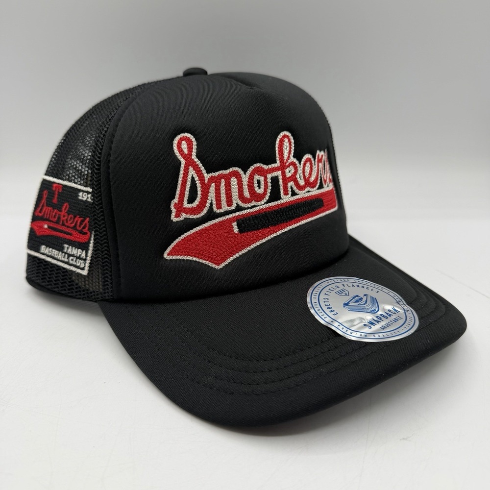 Ebbets Field Flannels Tampa Smokers Hat Cap Snapback Adjustable Black Baseball